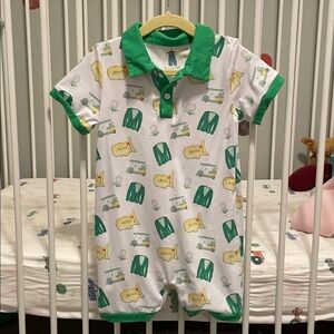 Masters Golf Green and White Kids One Piece